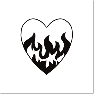 heart on fire Posters and Art